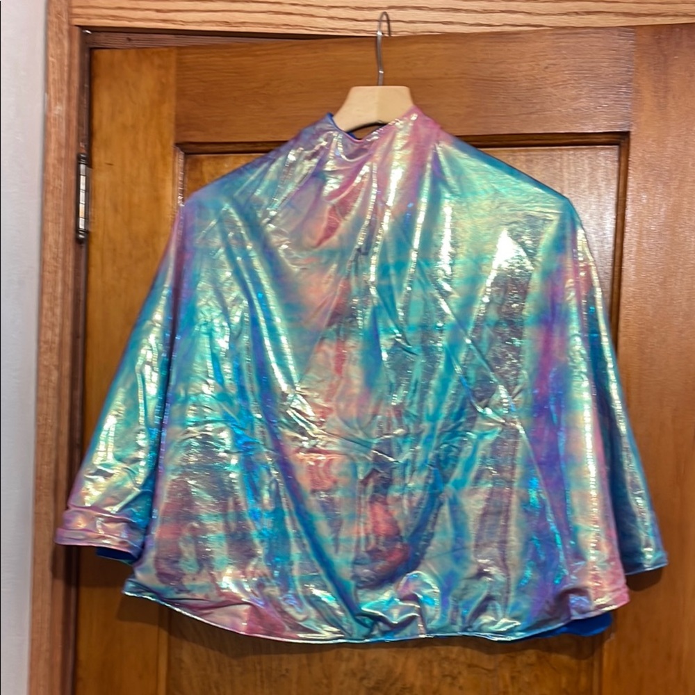 Holographic Iridescent Cape, 23in radius, kid or adult, great Halloween costume